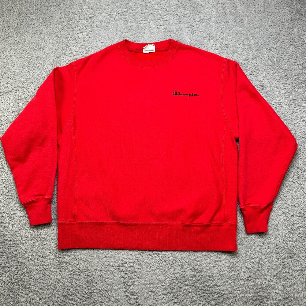 Champion Sweatshirt Mens XL Red Reverse Weave Crewneck Pullover Longsleeve